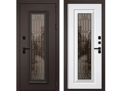 ЗИМА 501 Муар коричневый - Веллуто Бйянко (термо)