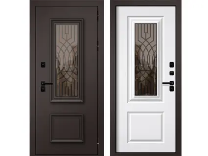 ЗИМА 502 Муар коричневый - Веллуто Бйянко (термо)